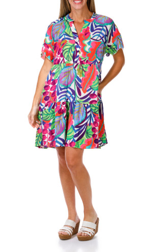 Thumbnail 1: Kaktus Women's Short Sleeve Print Dress 