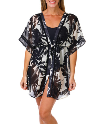 Thumbnail 1: Miken Women's Short Sleeve Kimono Cover Up 