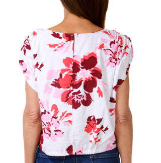 Thumbnail 2: Ellen Tracy Women's Short Sleeve Drawstring Hem Top 