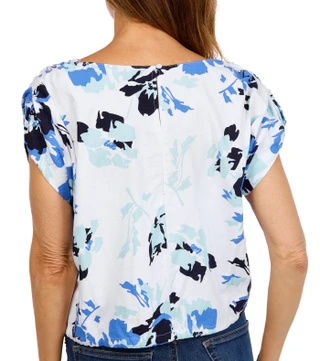 Thumbnail 2: Ellen Tracy Women's Short Sleeve Drawstring Hem Top 