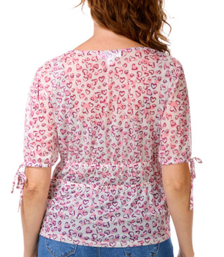 Thumbnail 4: BUNULU Women's Iris Floral Peplum Mesh Top 