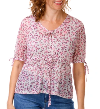 Thumbnail 1: BUNULU Women's Iris Floral Peplum Mesh Top 