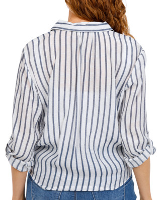 Thumbnail 2: Grand & Greene Women's 3/4 Sleeve Button Down Tie Front Top 