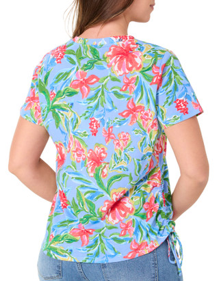 Thumbnail 2: Stella Parker Petite Short Sleeve Scoop Neck Drawstring Top 