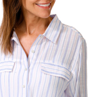 Thumbnail 3: Grand & Green Women's 3/4 Sleeve Button Down Tie Front Top 