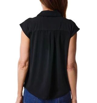 Thumbnail 3: RIO & RIAN Women's Sleeveless Button Down Collared Top 