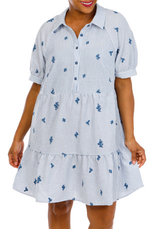Thumbnail 1: FIGUEROA & FLOWER Women's Plus Embroidered Causal Dress 