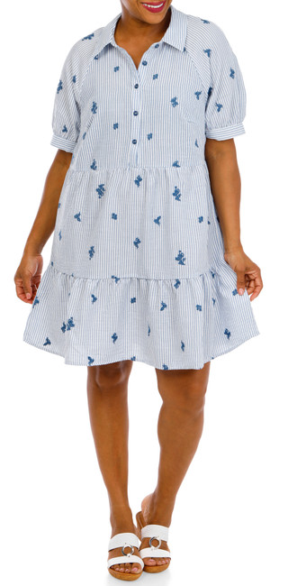 Thumbnail 2: FIGUEROA & FLOWER Women's Plus Embroidered Causal Dress 