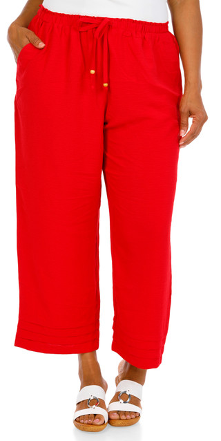 Thumbnail 1: Soho Apparel Women's Plus Solid Wide Leg Culottes  