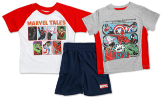 Thumbnail 1: Marvel Little Boys 3 Pc Shorts Set 
