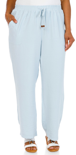 Thumbnail 1: Soho Apparel Women's Plus Wide Leg Drawstring Pants 