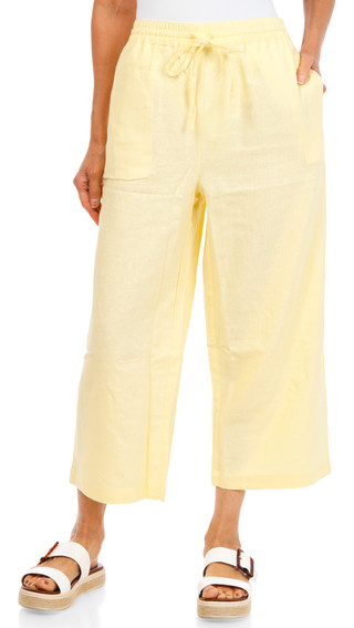Thumbnail 1: DKNY Women's Linen Wide Leg Drawstring Capris 