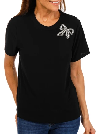 Thumbnail 1: Cece Women's Rhinestone Bow Top  