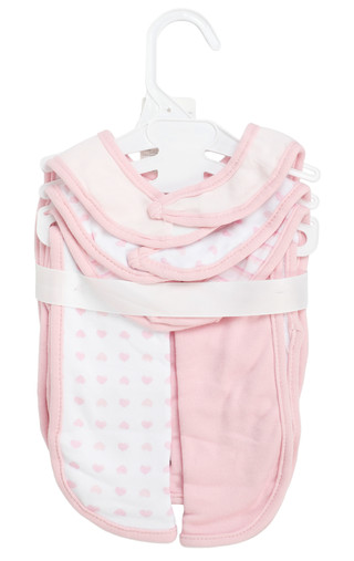 Thumbnail 2: Baby Gear Baby Girls 5 Pc Bib & Burp Cloth Set 