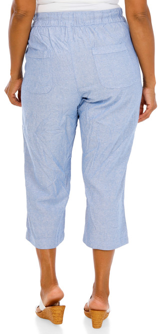 Thumbnail 2: Dash Women's Plus Drawstring Linen Capris 