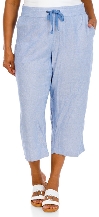 Thumbnail 1: Dash Women's Plus Drawstring Linen Capris 
