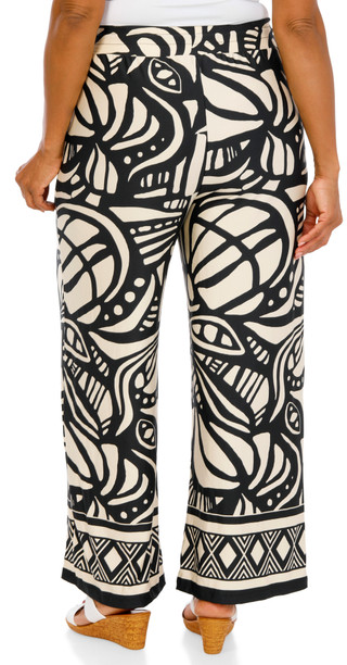 Thumbnail 2: ILU Women's Plus Print Wide Leg Drawstring Pants 