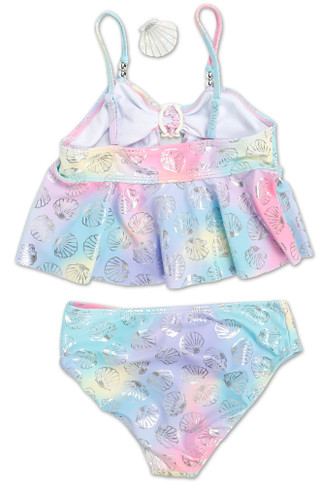 Thumbnail 2: Btween Little Girls 2 Pc Swimsuit & Coverup Set  