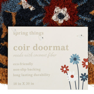 Thumbnail 4: Spring Things 18x30 Americana Floral Welcome Coir Doormat 