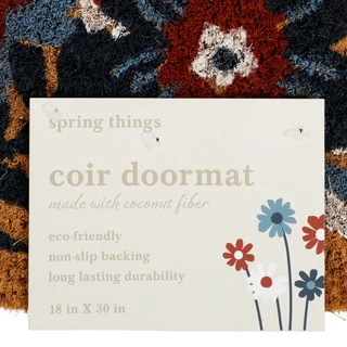 Thumbnail 6: Spring Things 18x30 Americana Floral Welcome Coir Doormat 
