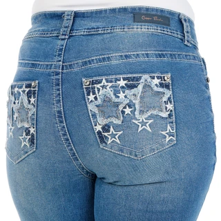 Thumbnail 3: Copper Flash Women's Plus Americana Star Bling Back Jeans 