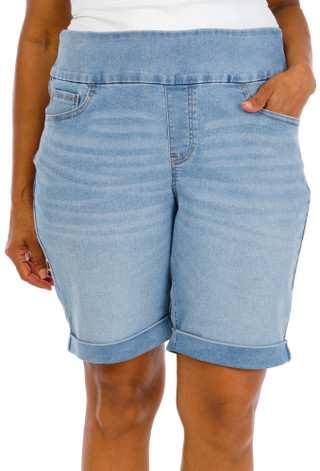 Thumbnail 1: Sound Style Women's Plus Comfort Stretch Wide Band Cuffed Shorts 