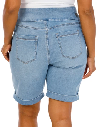 Thumbnail 2: Sound Style Women's Plus Comfort Stretch Wide Band Cuffed Shorts 