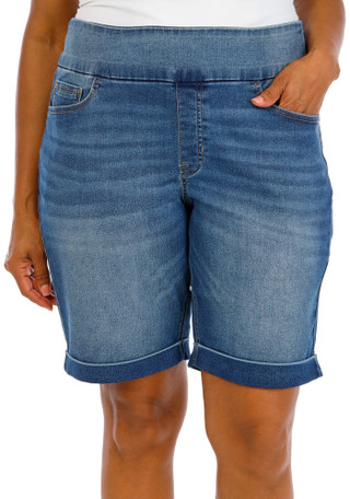 Thumbnail 1: Sound Style Women's Plus Comfort Stretch Wide Band Cuffed Shorts 