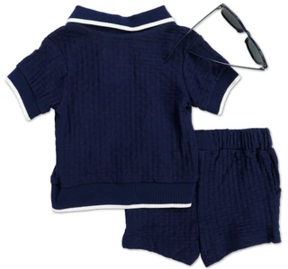 Thumbnail 2: RACHEL ZOE Baby Boys 3 Pc Shorts Set w/ Sun Glasses  