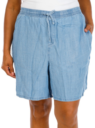 Thumbnail 1: Lands End Women's Plus Drawstring Shorts 