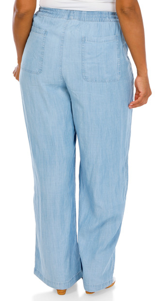 Thumbnail 2: Lands End Women's Plus Wide Leg Drawstring Pants 