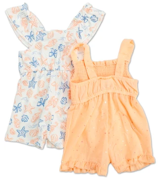 Thumbnail 2: Little Lass Baby Girls 2 Pk Rompers  