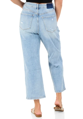 Thumbnail 2: VERVET Juniors Cropped Wide Leg Distressed Jeans 