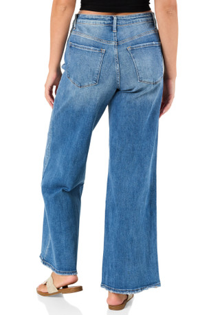 Thumbnail 2: VERVET Juniors Crop Wide Leg Jeans 