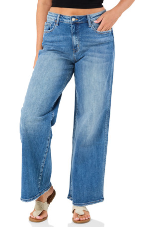Thumbnail 1: VERVET Juniors Crop Wide Leg Jeans 