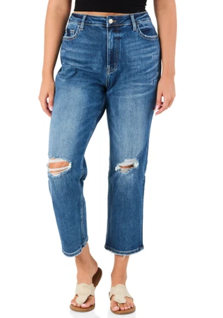 Thumbnail 1: Lovervet Juniors Distressed Straight Leg Jeans 