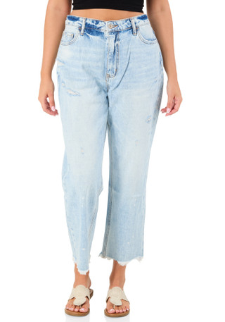 Thumbnail 1: Lovervet Juniors Distressed Cropped Hem Jeans 