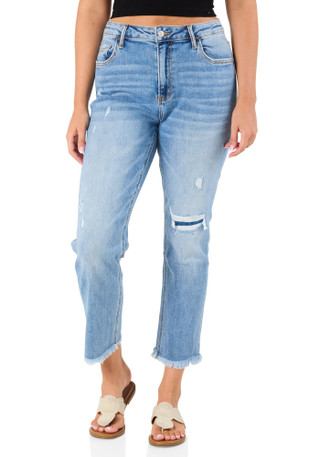 Thumbnail 1: Lovervet Juniors Distressed Straight Leg Jeans 