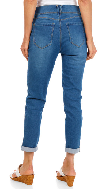 Thumbnail 2: Curve Appeal Women's Double Button Skinny Roll Up Crop Pants 