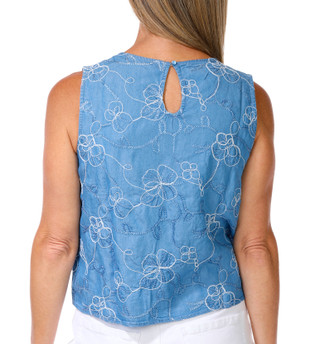 Thumbnail 3: Nicole Milller Women's Embroidered Tencel Tank Top 