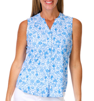 Thumbnail 1: REEL LEGENDS Petite Outdoor Sleeveless Woven Top 
