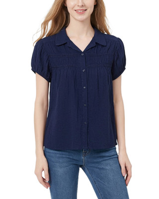 Thumbnail 1: Ny Collection Women's Solid Ruched Cap Sleeve Top 