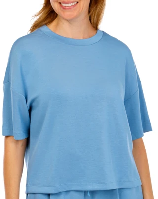 Thumbnail 1: RBX Women's Short Sleeve Athleisure Oversized  Top 
