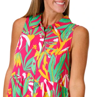 Thumbnail 4: Kaktus Women's Sleeveless Button Front Dress 
