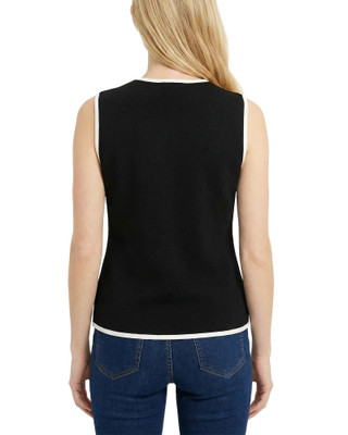 Thumbnail 2: Ny Collection Petite Contrast Edge Sleeveless Vest 
