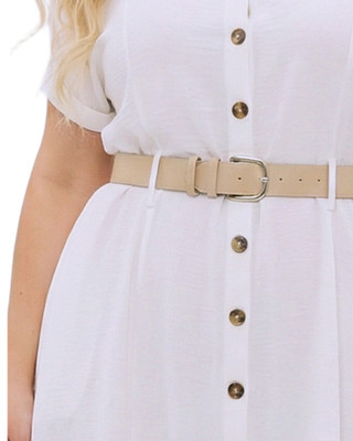 Thumbnail 2: Ny Collection Plus Solid Belted A-line Dress 