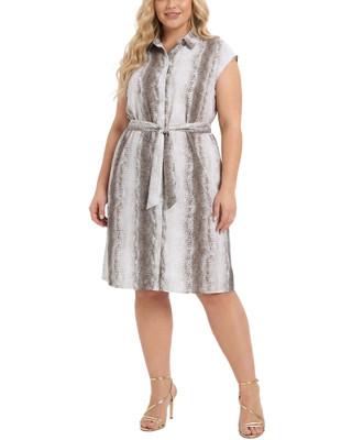 Thumbnail 1: Ny Collection Plus Button Down Shirtdress 