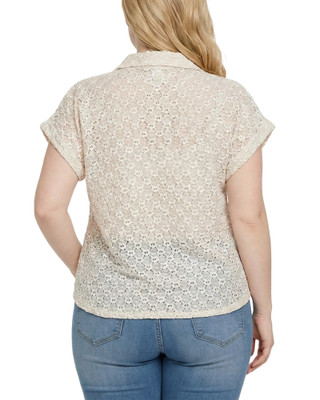 Thumbnail 3: Ny Collection Plus Lace Short Sleeve Top 