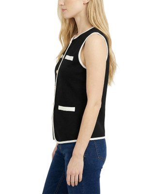Thumbnail 2: Ny Collection Women's Contrast Edge Sleeveless Vest 