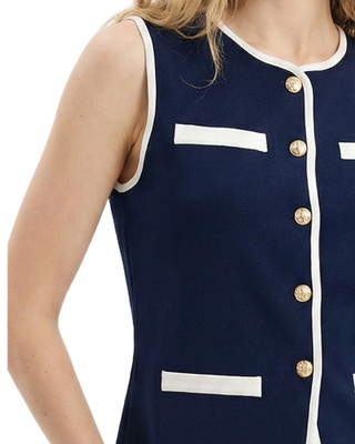 Thumbnail 4: Ny Collection Women's Contrast Edge Sleeveless Vest 